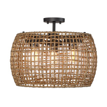 Golden Canada 1067-OSF NB-MAW - Golden Lighting Piper 3-light Outdoor Ceiling in Natural Black
